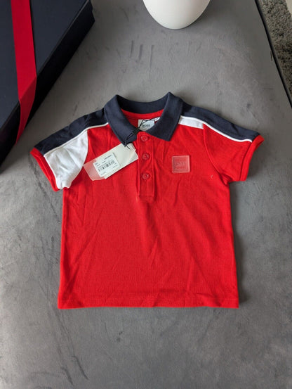 New Hugo boss boys Short Sleeve polo shirt top t shirt gift Red stripe 12m £59