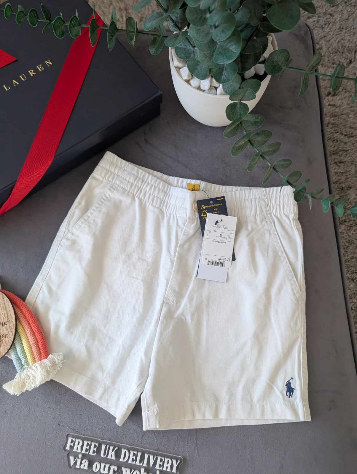 New Ralph Lauren Boys Beige Chino Short Lightweght Summer 7-8yrs Casual Smart