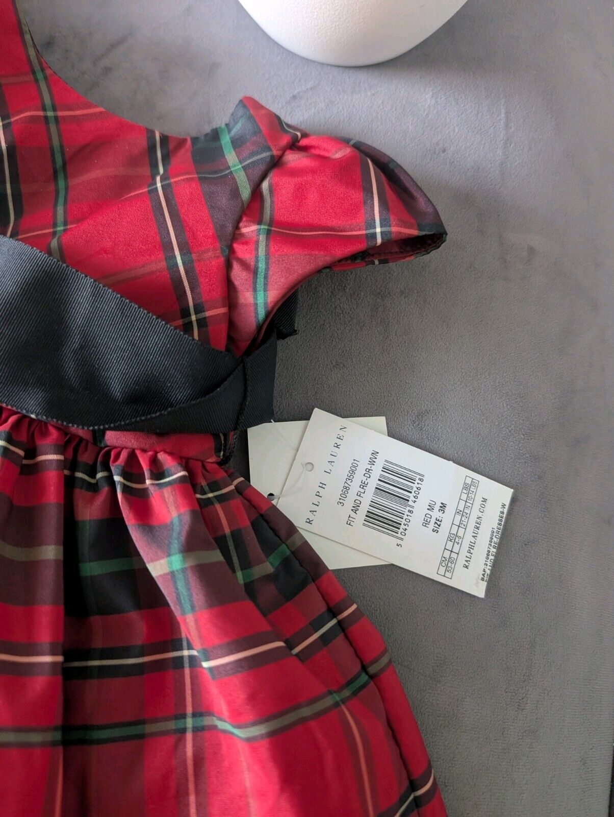 New Ralph Lauren tartan girls vincenza fit flare party dress 9-12m gift cute party