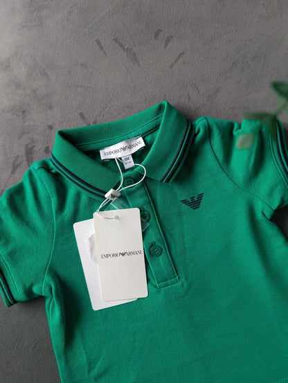 New Gorgeous Emporio Armani  Boy's Green Polo Shirt 6 Months Designer Gift Cute