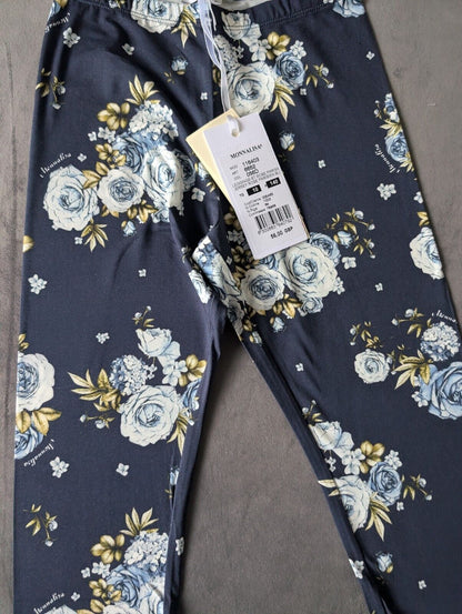 New Blue Floral Pretty Monnalisa Girls Leggings 10 Years BNWT Occasion Gift