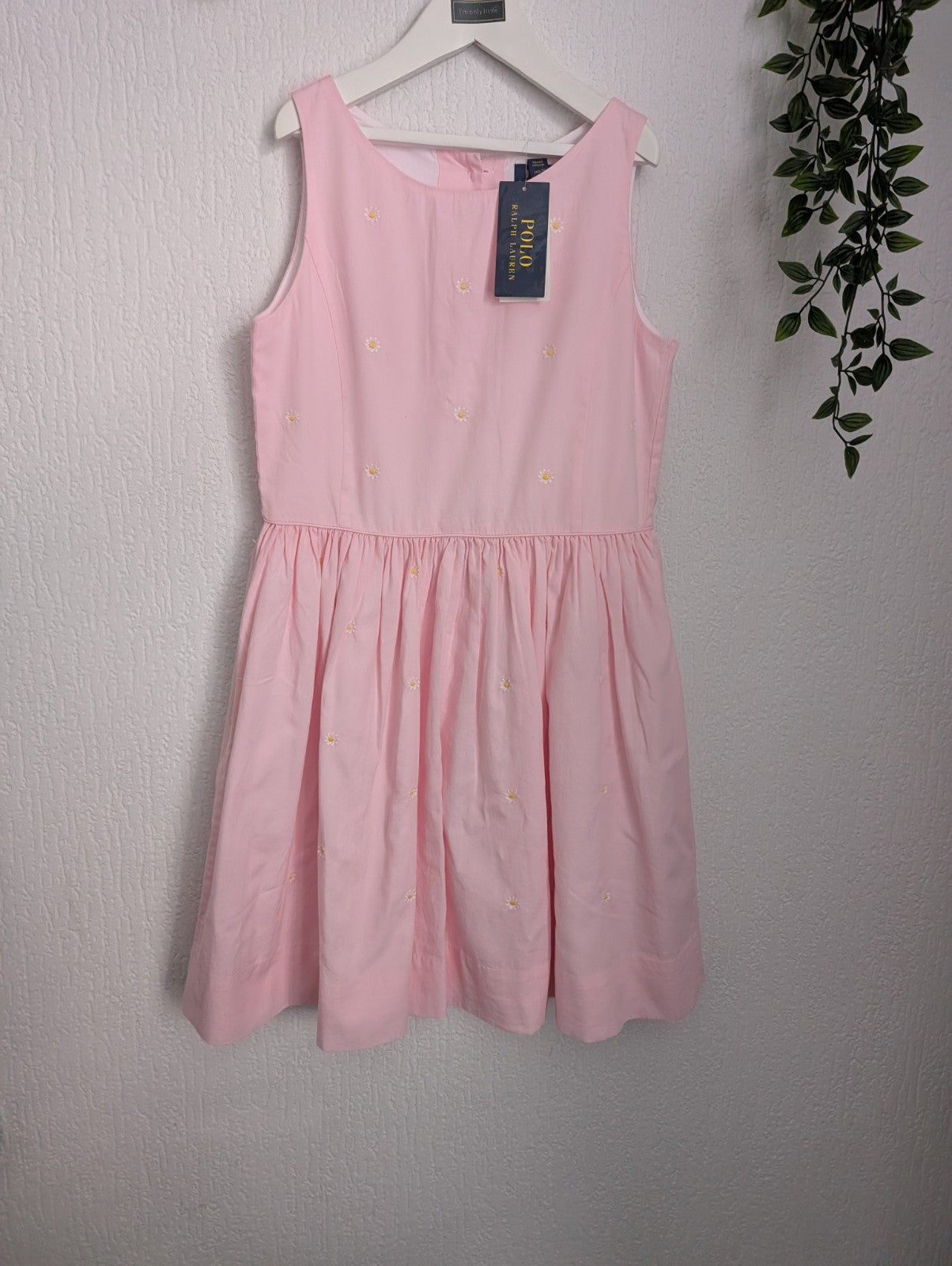 New Ralph Lauren Girls Embroidery Daisy Chain Occasion Dress Pink 10-12 Gift