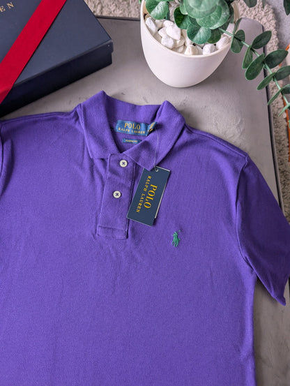 New Ralph Lauren Plain Smart Purple  Short Sleeve Polo Gift Occasion 10y Boys