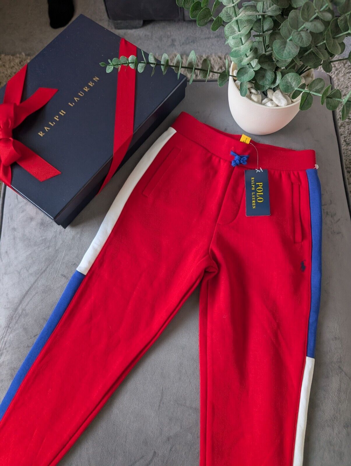 New Boys Ralph Lauren Polo Boys Joggers Red Fleece Age 7 years Casual Smart