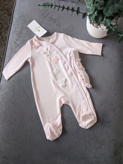 New Beautiful Butterfly Mintini Baby Girl Sleep suit Age 3m Pink Baby Girl Gift