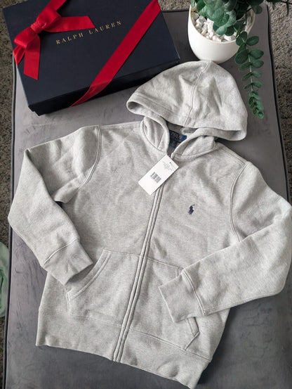 New Boys ralph lauren zip up hoodie Grey Full Zip Jacket Gift Smart Autumn S 7yr