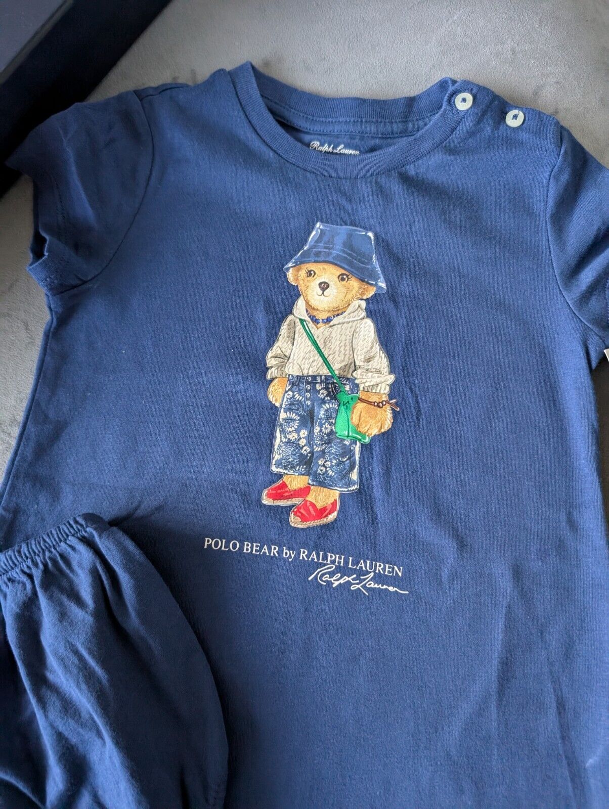 New Gorgeous Ralph Lauren Girls Navy Dress + Bloomers Age 2 Gift Gift Bear