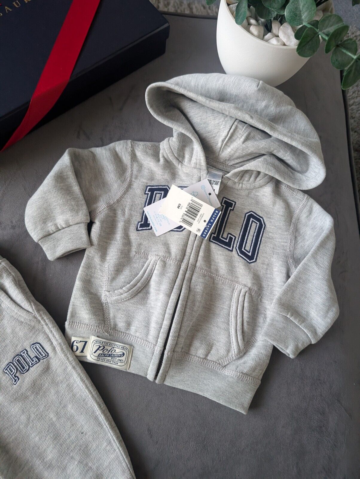 New Ralph Lauren baby boys Grey White tracksuit 3-6m smart casual cute Gift £120