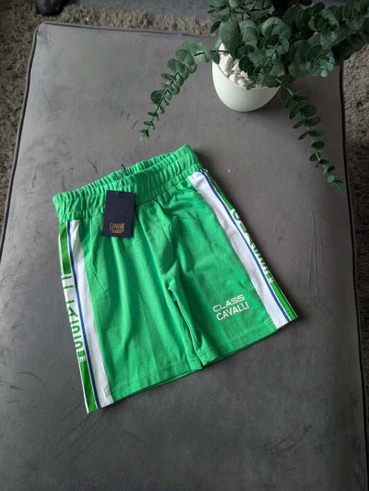 New Green Cavalli Class Junior Boys Logo Shorts 6 Years Summer Casual Gift Smart