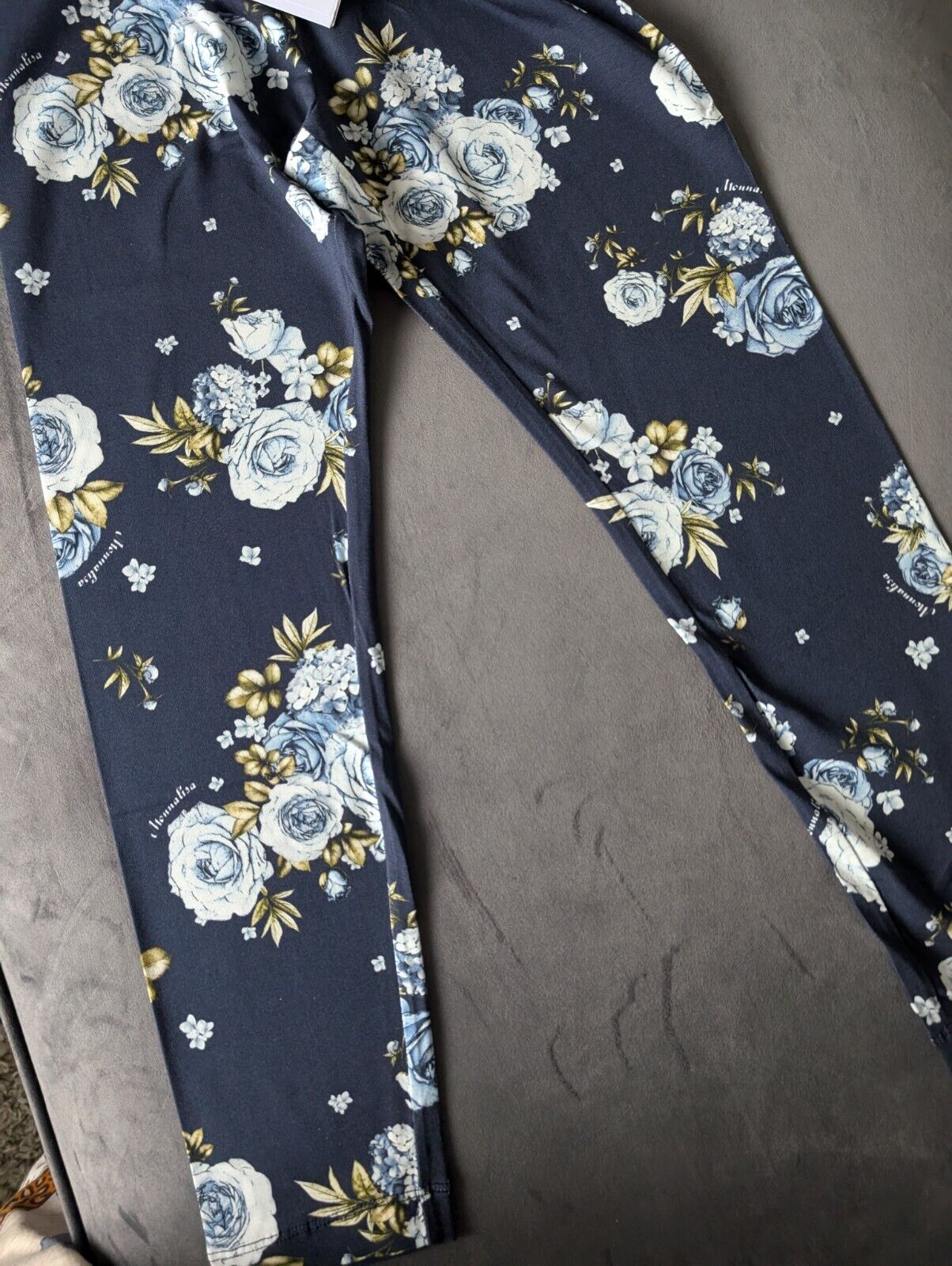 New Blue Floral Pretty Monnalisa Girls Leggings 10 Years BNWT Occasion Gift