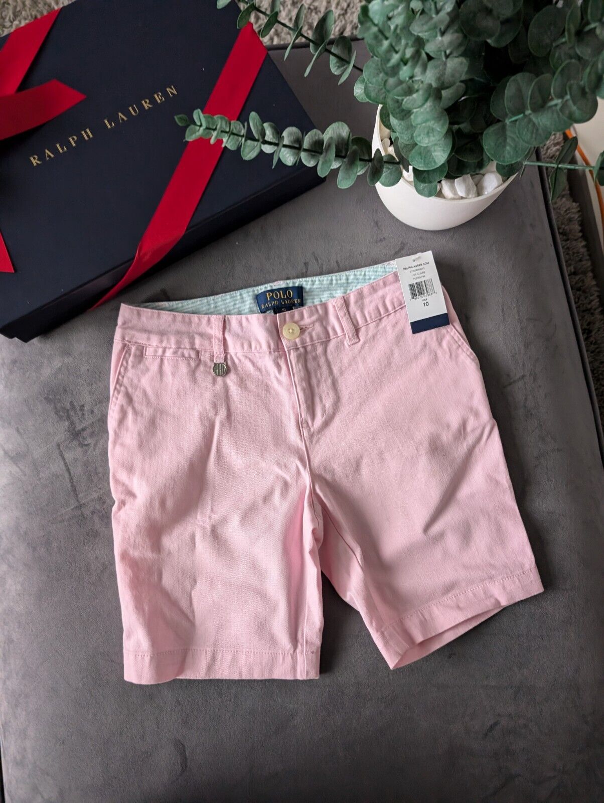 New Ralph Lauren Polo Boys Shorts Pink NWT Size UK 10 Chino Smart Casual Summer