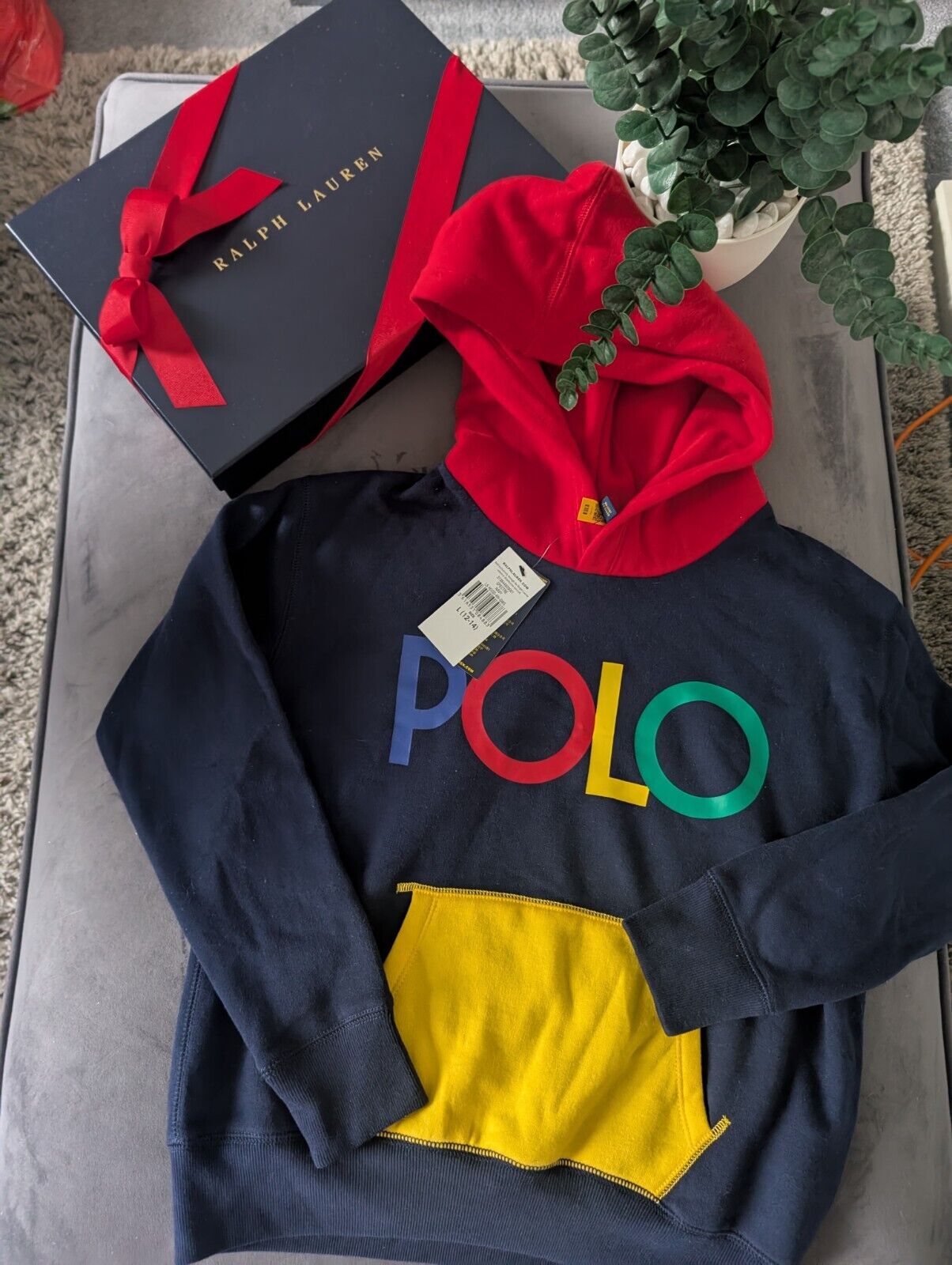 New  Ralph Lauren Boys Colour Logo Fleece Full-Zip Hoodie Smart Age 12-14 £109