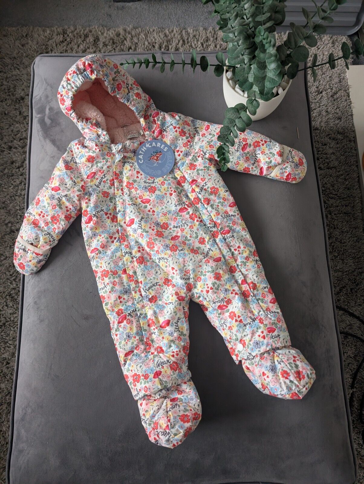 BNWT Cath Kidston Floral Wintsr Pram Suit 3-6 Months RRP £44 Gorgeous Gift