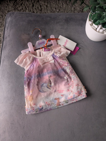 New Ted Baker Baby Girl Legging Top Outfit Set Gift Frill 0-3m Floral Magical