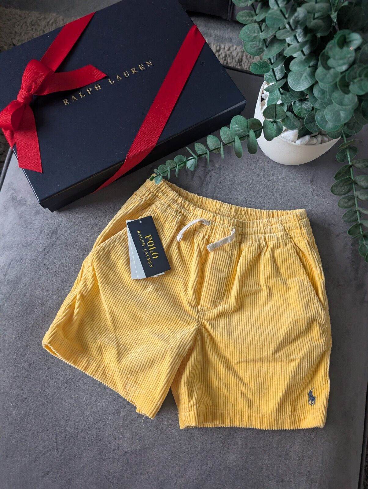 New Yellow Summer Ralph Lauren Corduroy Shorts Boys 8 Yrs Gift Smart Casual