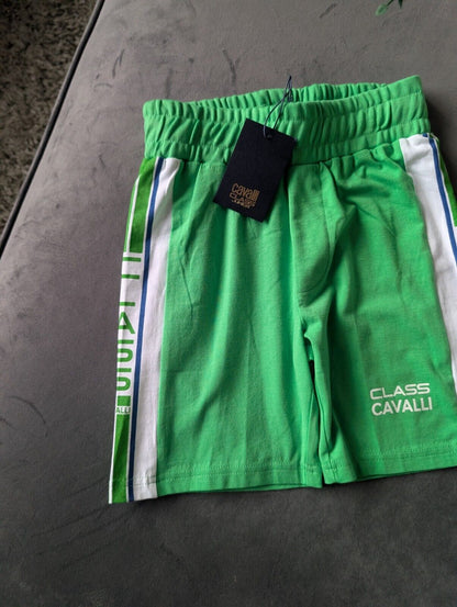 New Green Cavalli Class Junior Boys Logo Shorts 6 Years Summer Casual Gift Smart