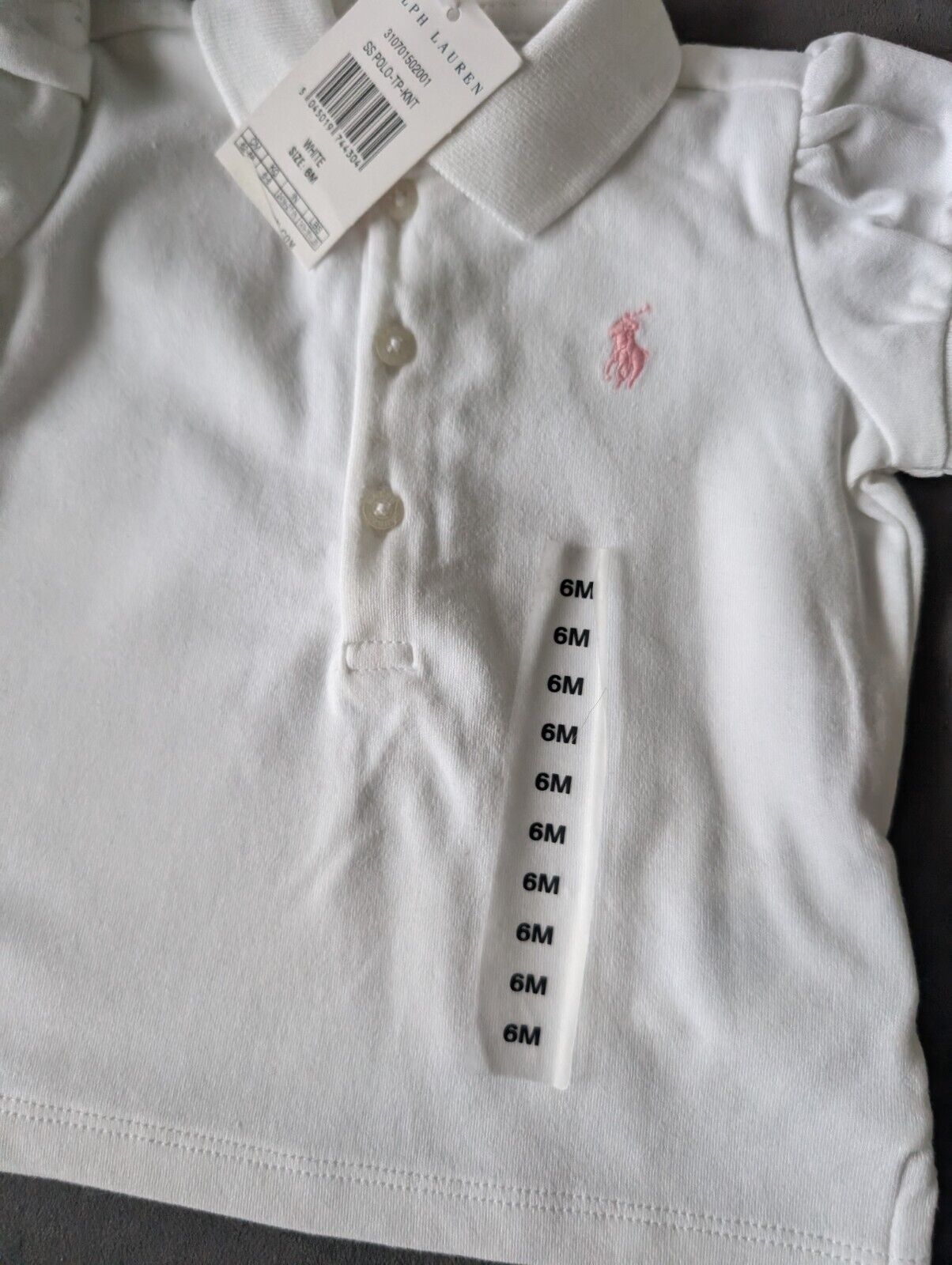 New Polo Ralph Lauren Baby Girls White Frill Polo Smart Knit Gift 3-6m