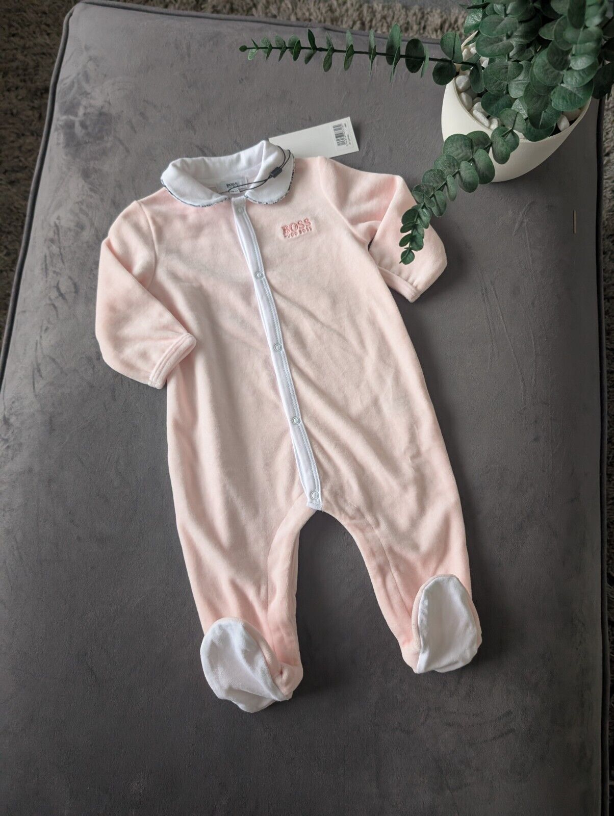 New Hugo Boss Baby Girls Baby Grow Sleepsuit All In One Pink 6 Months Gift Cute