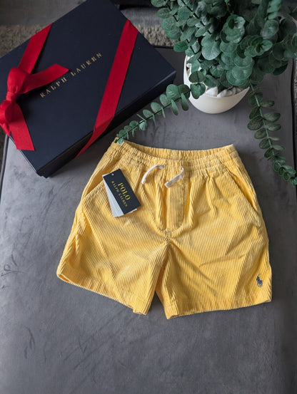 New Yellow Summer Ralph Lauren Corduroy Shorts Boys 8 Yrs Gift Smart Casual