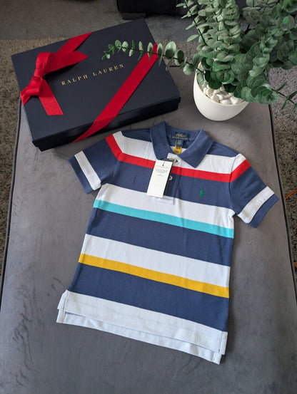 New Ralph Lauren Rainbow Smart Polo T Shirt Age 4 Gift Casual Embroided Pony