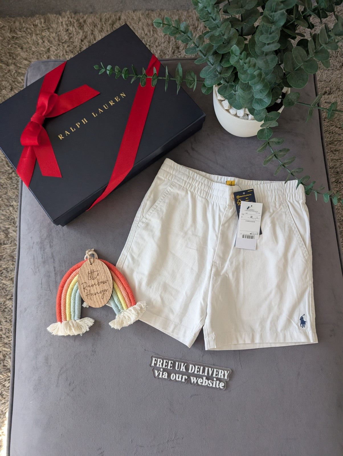 New Ralph Lauren Boys Beige Chino Short Lightweght Summer 7-8yrs Casual Smart