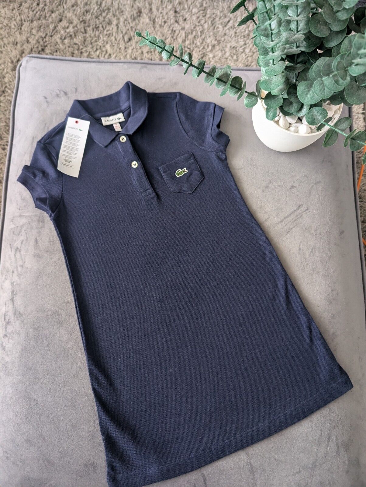 New Lacoste Girls Pique Polo Dress Navy Blue Tennis Dress Smart occasion Gift £70 6Y