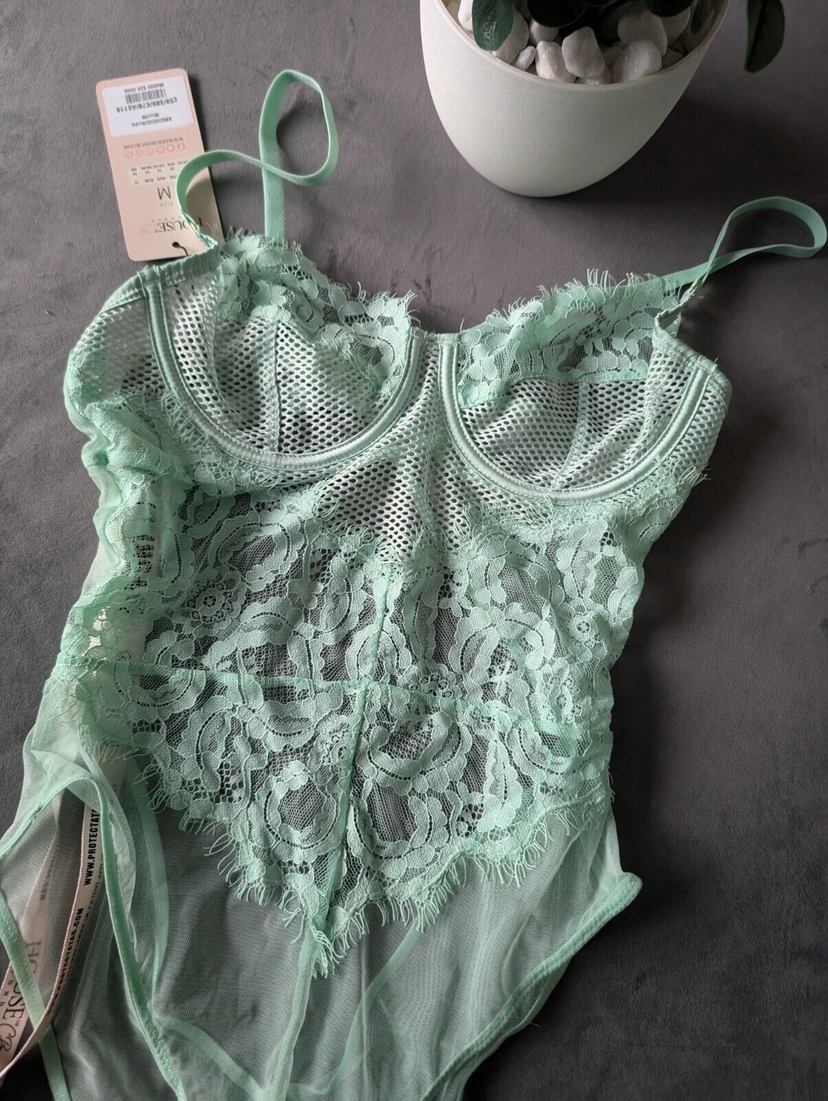 House of CB Nadia Mint Green Bodysuit Uk M BNWT’s Sexy Lace Cute Gift