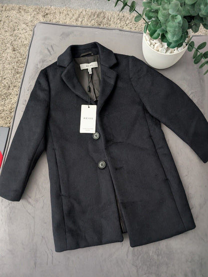 New Gable Black Boys Smart Single Breasted Overcoat in Black Age 6 RRP £96