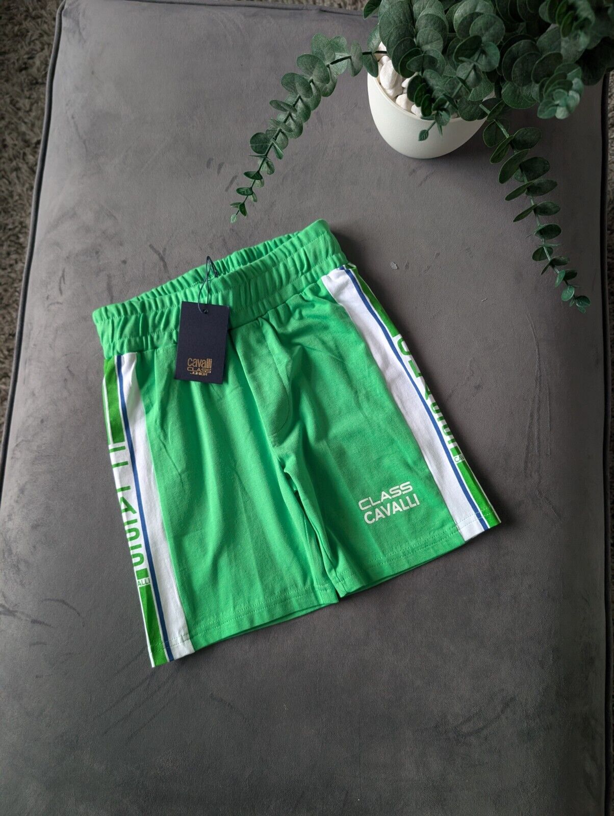 New Green Cavalli Class Junior Boys Logo Shorts 6 Years Summer Casual Gift Smart