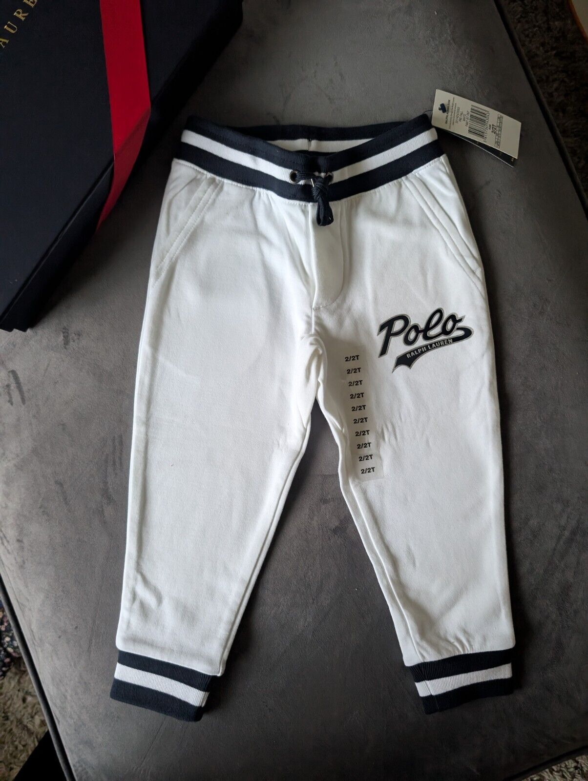 New Ralph Lauren Boys White Logo Jogging Bottoms Age 2 Smart Gift RRP £54 Smart