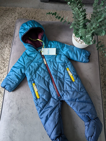 New Baby Boy Ted Baker Snowsuit All In One Suit 3-6 Months Blue ombre Fleece