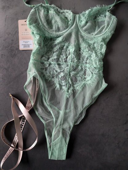 House of CB Nadia Mint Green Bodysuit Uk M BNWT’s Sexy Lace Cute Gift