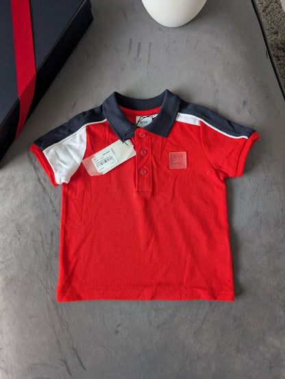 New Hugo boss boys Short Sleeve polo shirt top t shirt gift Red stripe 12m £59