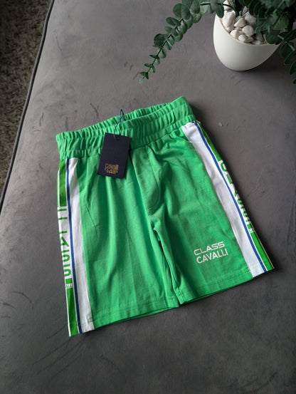 New Green Cavalli Class Junior Boys Logo Shorts 6 Years Summer Casual Gift Smart