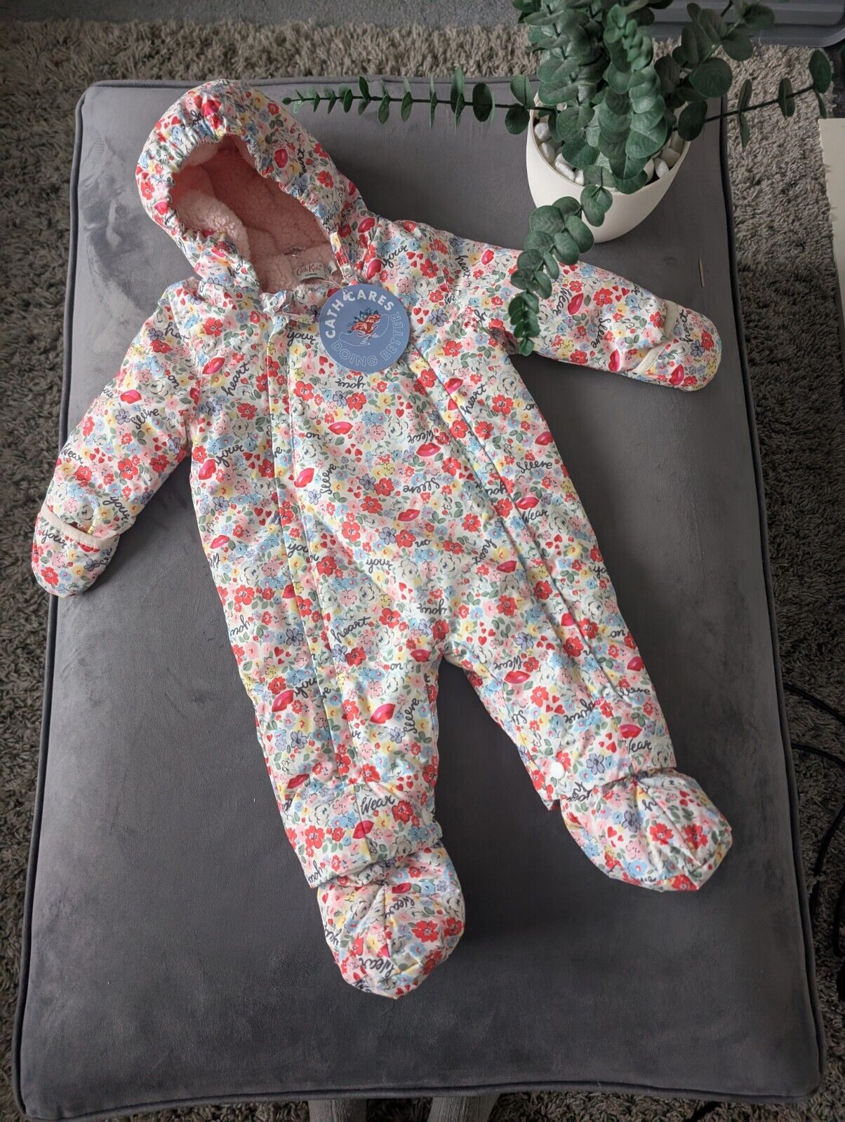 BNWT Cath Kidston Floral Wintsr Pram Suit 3-6 Months RRP £44 Gorgeous Gift