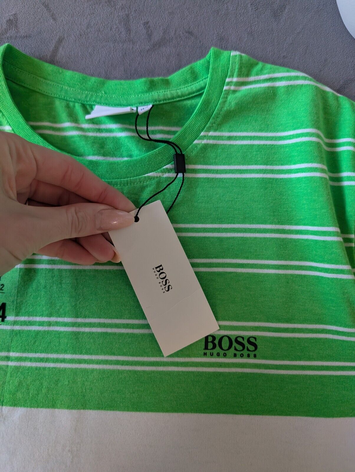 New Stripe Navy Green White boys hugo boss age 14 Smart Gift