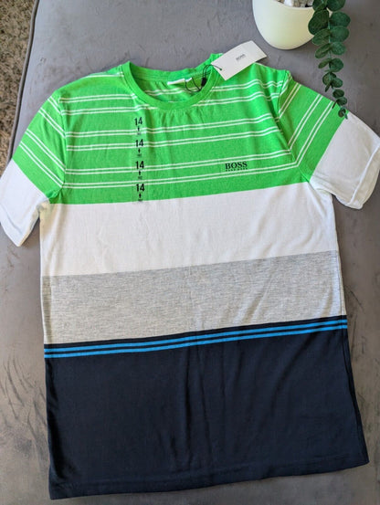 New Stripe Navy Green White boys hugo boss age 14 Smart Gift