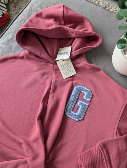 New GANT Girls knot front pink hoodie jumper pink knot g new £79  Gift 11-12