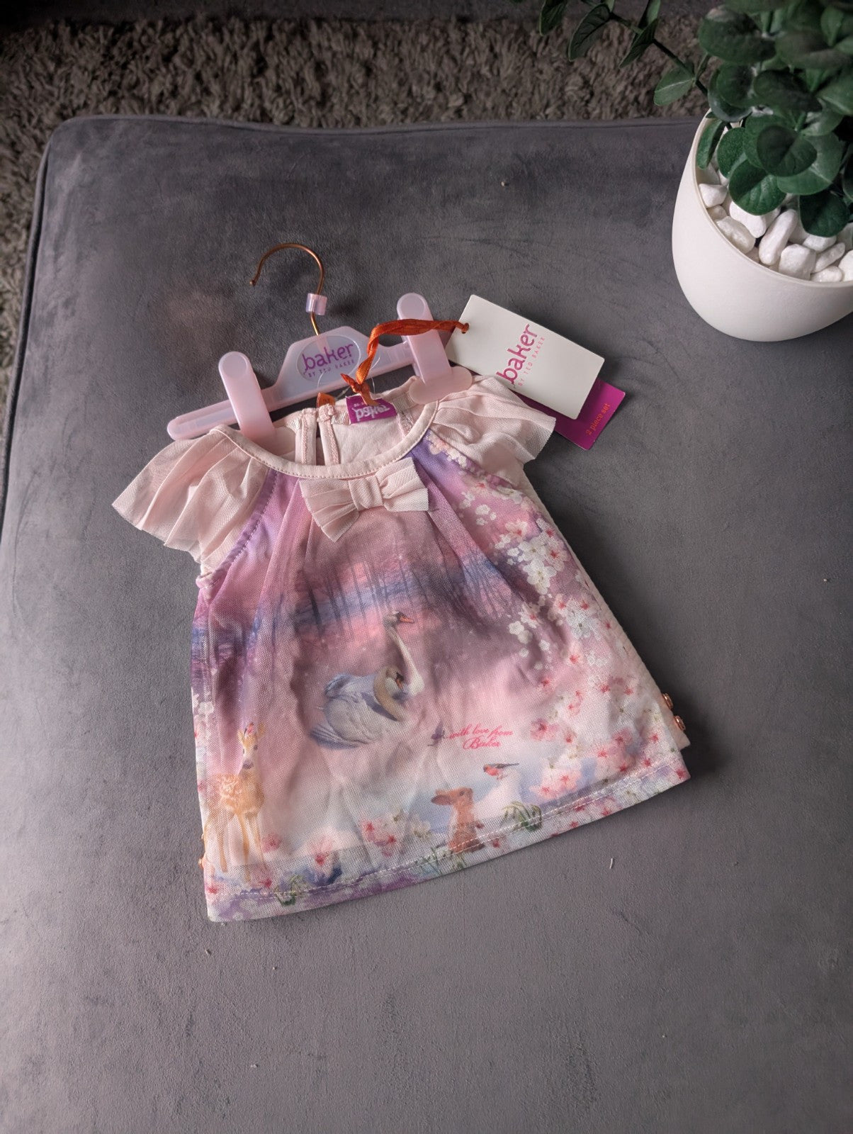 New Ted Baker Baby Girl Legging Top Outfit Set Gift Frill 0-3m Floral Magical