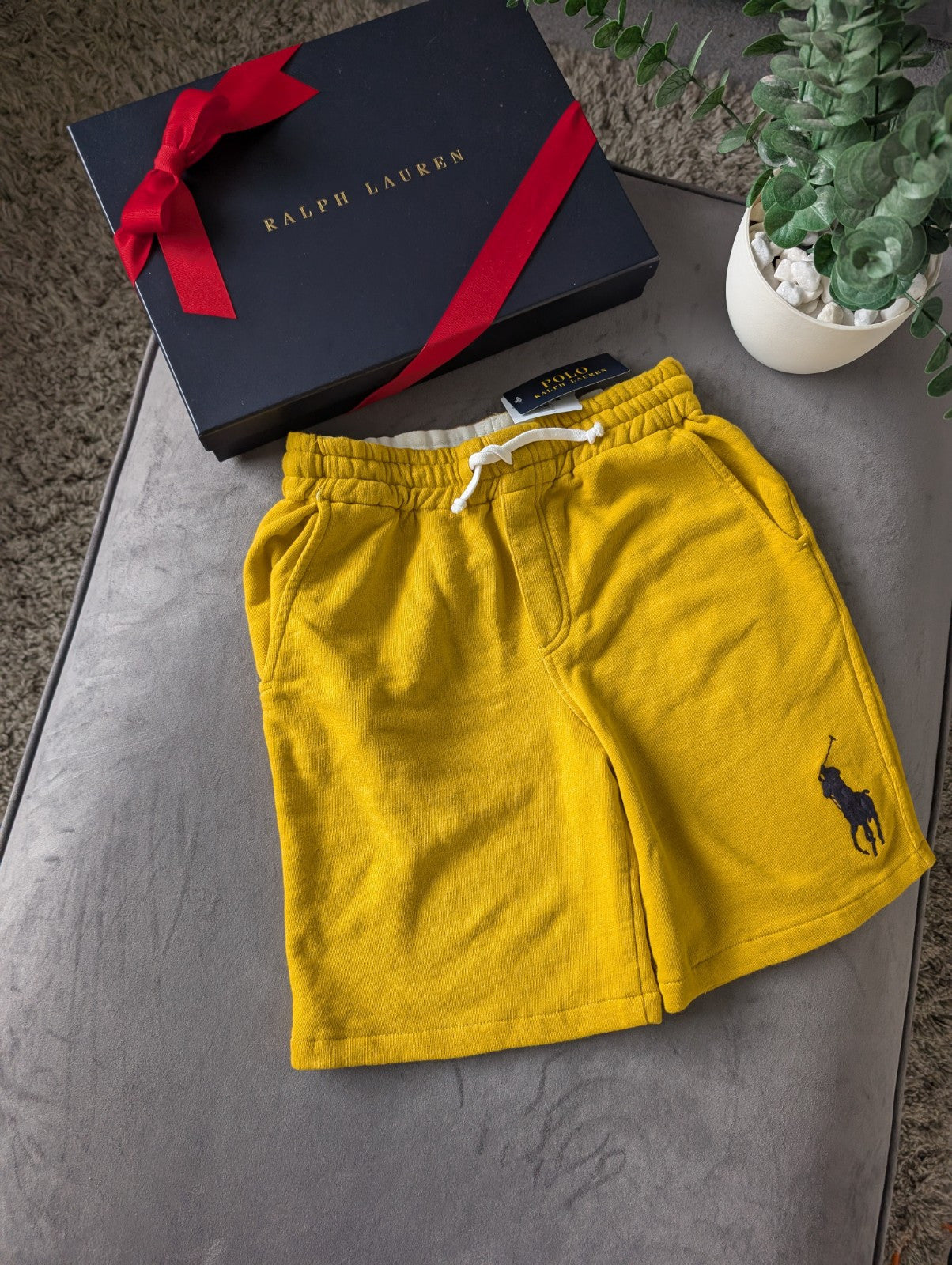 New Yellow Summer Ralph Lauren Sweat Shorts Boys 8 Yrs Gift Smart Casual Summer