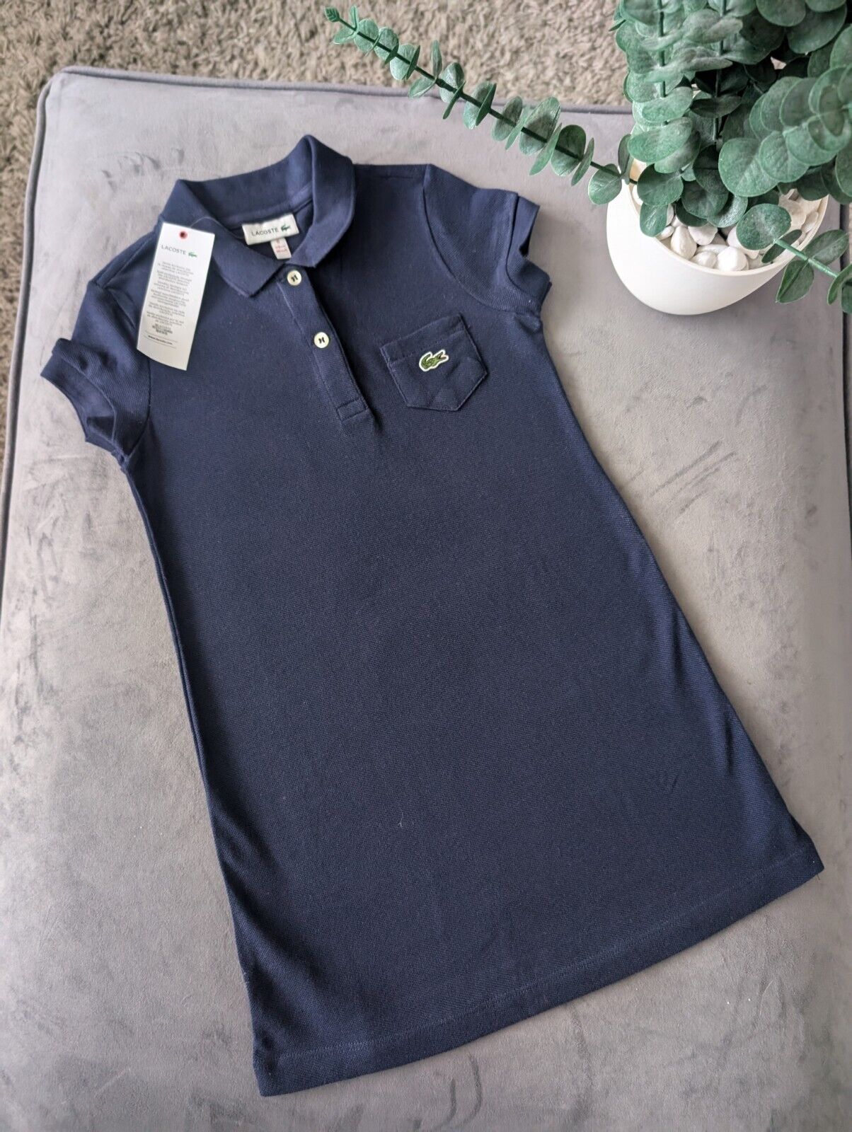 New Lacoste Girls Pique Polo Dress Navy Blue Tennis Dress Smart occasion Gift £70 6Y