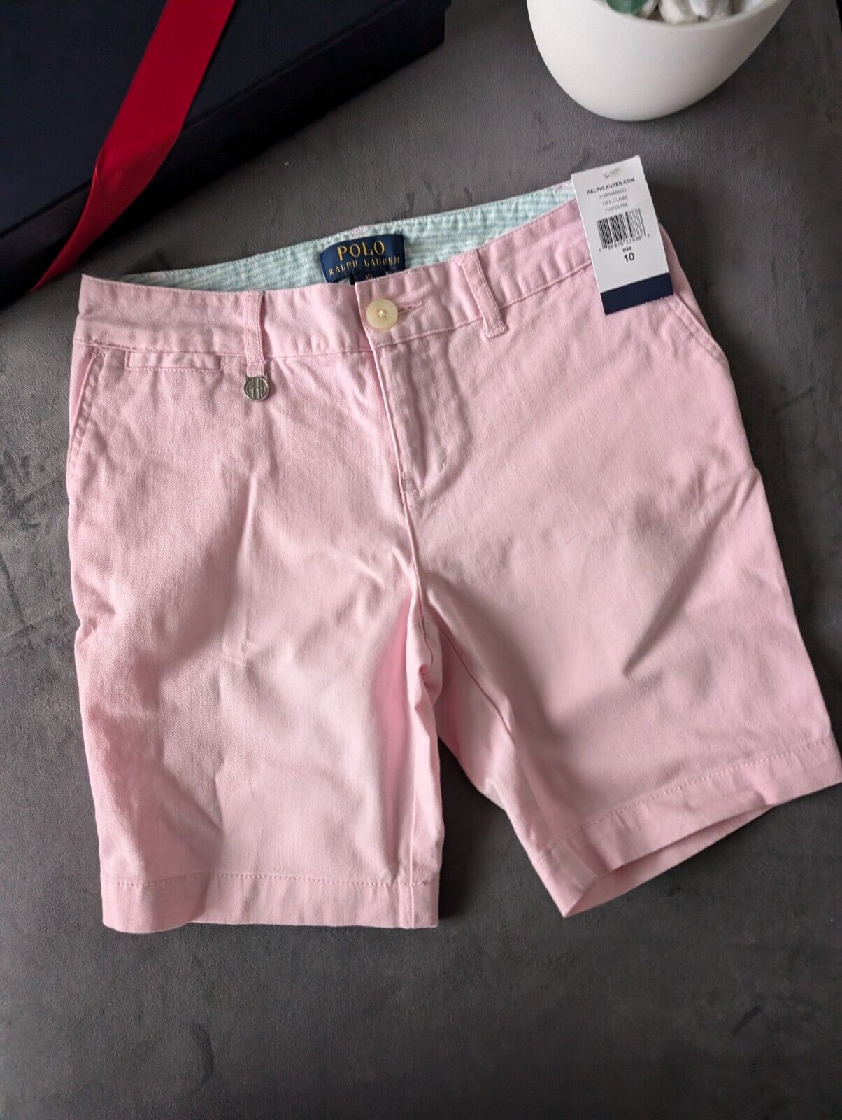 New Ralph Lauren Polo Boys Shorts Pink NWT Size UK 10 Chino Smart Casual Summer