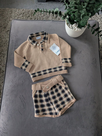 New Gorgeous Brown Black Knit Rahigo Knit Two Piece set Spanish Age 12 Months