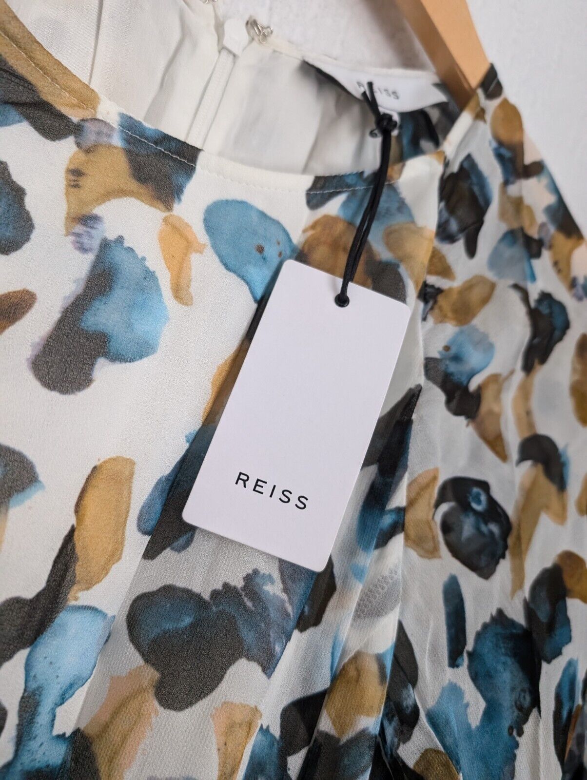 New Stunning Reiss Molly Ink Printed Mini Fit And Flare Dress UK 8 £195 Occasion