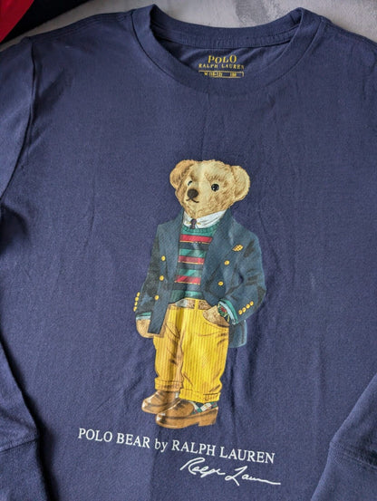 New Gorgeous Ralph Lauren Butler Bear T-Shirt Age 10-12 Gift Navy Blue Smart