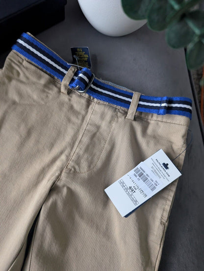 New Brown Beige Boys Polo Ralph Lauren Chino Trousers Smart Occasion + Belt 4yrs