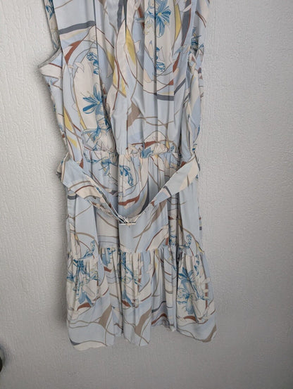 BNWT Reiss Vienna swirl print mini dress size 12 blue grey floral rrp£185 Formal