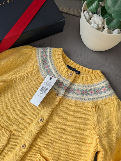 New Girls Ralph Lauren Stunning Spring Cardigan Patterned Floral Yellow 5-6yr