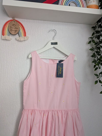 New Ralph Lauren Girls Embroidery Daisy Chain Occasion Dress Pink 10-12 Gift