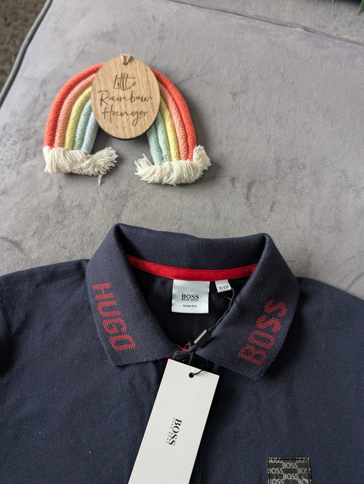 New Hugo boss boys long sleeve polo shirt top t shirt Navy gift Smart 8-10yrs